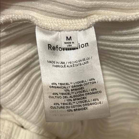 Reformation White Button-Up Ribbed Top - Picture 6 of 7
